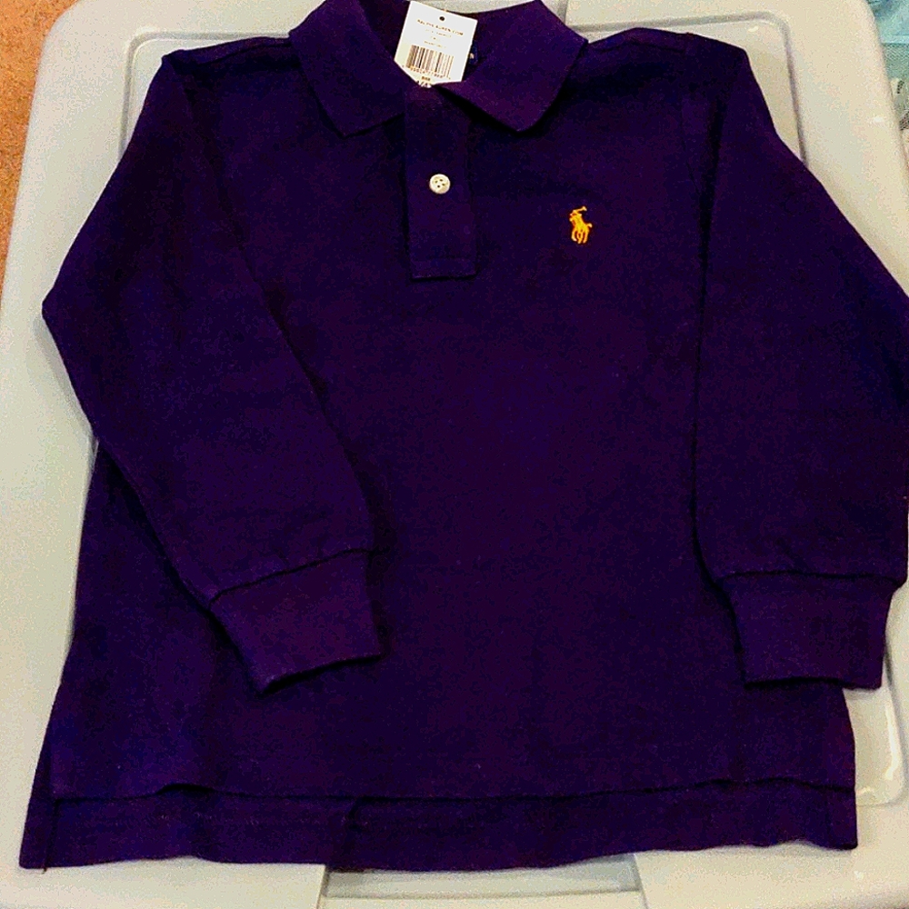Ralph Lauren like long sleeve purple polo.